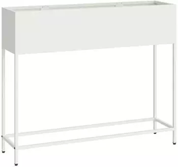 vidaXL Hochbeet Gartenpflanzer Wei&szlig; 100 x 26 x 82 cm Stahl (865877)