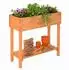 Relaxdays Hochbeet aus Holz mit Ablagefach 80 x 80 x 30 cm