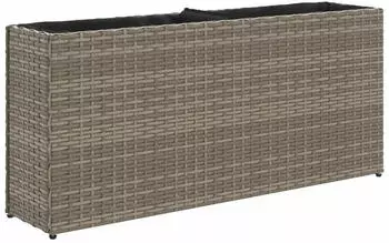 vidaXL Hochbeet mit 2 F&auml;chern Grau 90x20x40 cm Poly Rattan (366409)