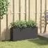 vidaXL Hochbeet mit 2 Fächern Schwarz 90x20x40 cm Poly Rattan (366407)