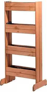 Dobar Hochbeet mit 4 Pflanzkästen 55 x 40 x 125 cm braun