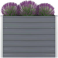 vidaXL Hochbeet 100 x 100 x 77 cm Verzinkter Stahl Grau