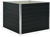 vidaXL Hochbeet Anthrazit 100 x 100 x 77 cm Verzinkter Stahl