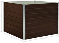 vidaXL Hochbeet Braun 100 x 100 x 77 cm Verzinkter Stahl