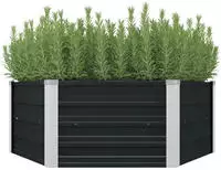 vidaXL Hochbeet Anthrazit 129 x 129 x 45 cm Verzinkter Stahl