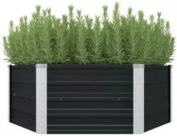 vidaXL Hochbeet Verzinkter Stahl 129x129x45cm Anthrazit