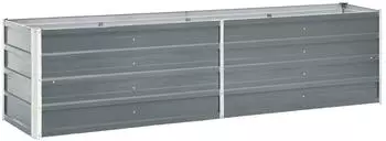 vidaXL Garten-Hochbeet Verzinkter Stahl 240x40x45cm Grau