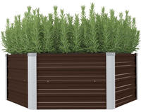 vidaXL Hochbeet Braun 129 x 129 x 45 cm Verzinkter Stahl