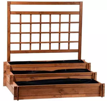 Dobar Hochbeet Peru mit Rankspalier 110x88x115cm Braun