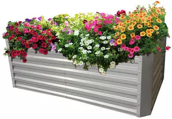 Gabiona Hochbeet 184 x 90 x 60 cm silber