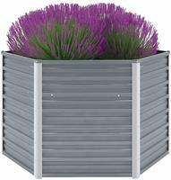 vidaXL Garten-Hochbeet Verzinkter Stahl 129x129x77 cm Grau