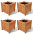 vidaXL Wooden Raised Beds (30 x 30 x30cm) - Set of 4