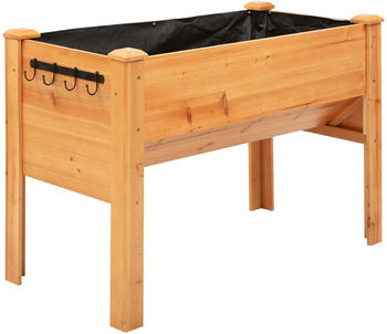 Outsunny Kräuterbeet mit Abflussloch 124x60x81cm natur