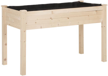 Outsunny Hochbeet mit Blumentopf 122,5x56,5x76 cm natur