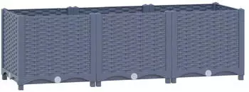 vidaXL Raised Planter 120x40x38 cm dark grey