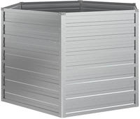 vidaXL Garten-Hochbeet 129x77 cm Verzinkter Stahl Silber