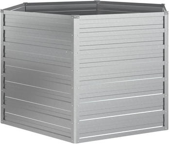 vidaXL Garten-Hochbeet 129x77cm Verzinkter Stahl Silber