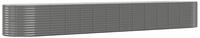 vidaXL Hochbeet Grau 554x100x68 cm Pulverbeschichteter Stahl