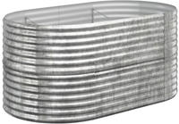 vidaXL Hochbeet Verzinkter Stahl 152x80x68 cm Silbern