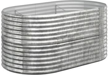 vidaXL Hochbeet Pulverbeschichteter Stahl 152x80x68cm Silbern