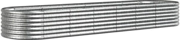 vidaXL Hochbeet Pulverbeschichteter Stahl 296x80x36cm Silbern