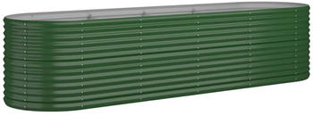 vidaXL Hochbeet Pulverbeschichteter Stahl 296x80x68cm Gr&uuml;n
