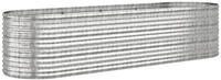 vidaXL Hochbeet Pulverbeschichteter Stahl 296x80x68cm Silbern