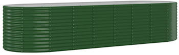 vidaXL Hochbeet Pulverbeschichteter Stahl 322x100x68cm Gr&uuml;n