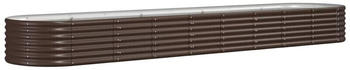 vidaXL Hochbeet Pulverbeschichteter Stahl 368x80x36cm Braun
