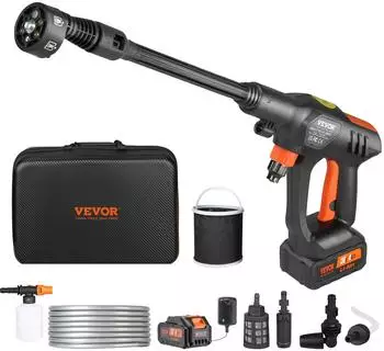 VEVOR Akku Hochdruckreiniger 250W 21V 50bar inkl. Zubeh&ouml;r Ladeger&auml;t