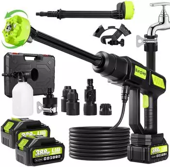 Bundviel 6-in-1 Akku-Hochdruckreiniger 270L/H, 2x4,0Ah, kompatibel mit Makita