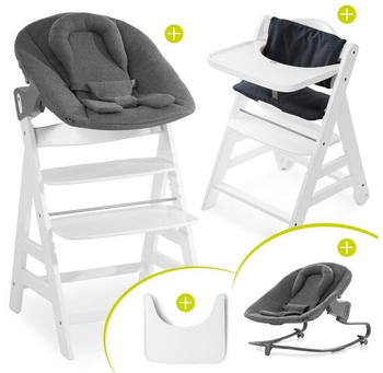 Roba Treppenhochstuhl Born Up weiß Set 2 in 1 inkl. Aufsatz Greyish  gesteppt Test TOP Angebote ab 174,90 € (Oktober 2023) | Mitwachsende Hochstühle