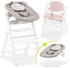 Hauck Alpha+ grau - Newborn Set (4-tlg.) Hochstuhl + Neugeborenenaufsatz & Wippe Stretch + Sitzkissen