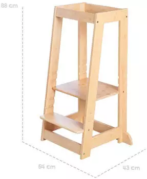 Roba Lernturm aus Bambus natur – Höhenverstellbare Funktionen für mehr Flexibilität