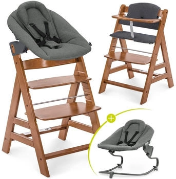 Hauck Alpha+ Newborn Set (4-tlg.) walnut/dark grey