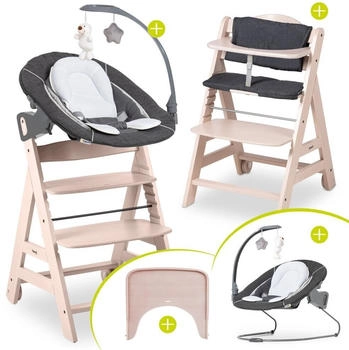 Hauck Beta+ Newborn Set (5-tlg) whitewashed/melange grey