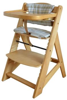 Tiggo Treppenhochstuhl-XL natur inkl. Sitzkissen Creme