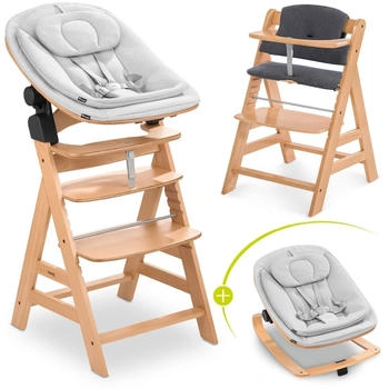 Hauck Alpha+ Newborn Set (4-tlg.) natur/light grey-natur/charcoal