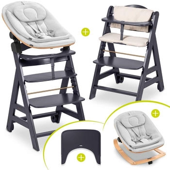 Hauck Beta+ Newborn Set (5-tlg) dark grey/light grey-natur