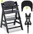 Hauck Alpha+ Sparset inkl. Sitzkissen und Essbrett Click Tray black/charcoal
