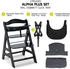 Hauck Alpha+ Sparset inkl. Sitzkissen und Essbrett Click Tray black/charcoal