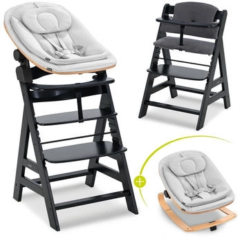 Hauck Alpha+ Newborn Set (4-tlg.) black/light grey-natur/charcoal