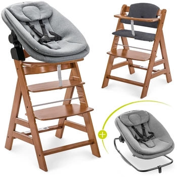 Hauck Alpha+ Newborn Set (4-tlg.) walnut/dark grey melange