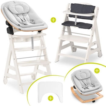 Hauck Beta+ Newborn Set (5-tlg) white/light grey-natur