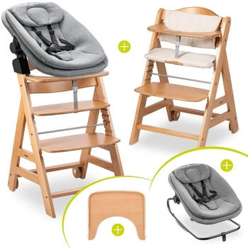 Hauck Beta+ Newborn Set (5-tlg) natural/dark grey melange