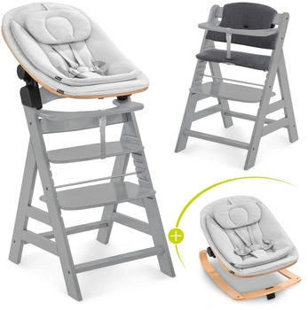 Hauck Alpha+ Newborn Set (4-tlg.) grey/light grey-natur/charcoal