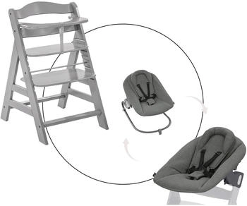 Hauck Bundle Hochstuhl Alpha+ inkl. Alpha Bouncer Premium Grey / Dark Grey