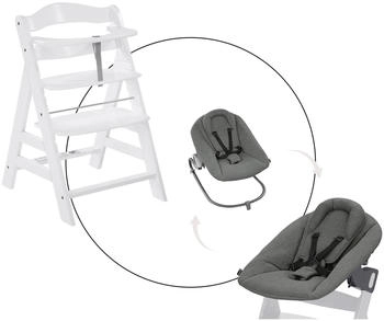 Hauck Bundle Hochstuhl Alpha+ inkl. Alpha Bouncer Premium White / Dark Grey