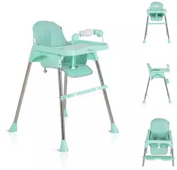 Moni Century Kinderhochstuhl, verstellbares Tablett, Fu&szlig;st&uuml;tze, gr&uuml;n (112394)