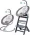 babyGO Family Homey Set Kinderhochstuhl mit elektrischer Babywippe & Spielbogen, grau/hellgrau
